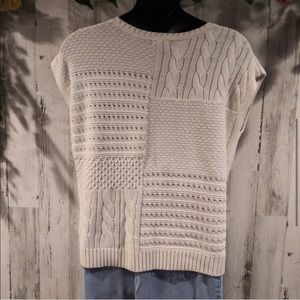 NWT Chaps Cream Sweater Vest Cap Sleeve Medium